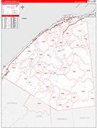 St. Lawrence Wall Map Red Line Style